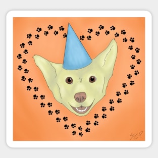 Birthday Husky/Lab mix Edit Sticker